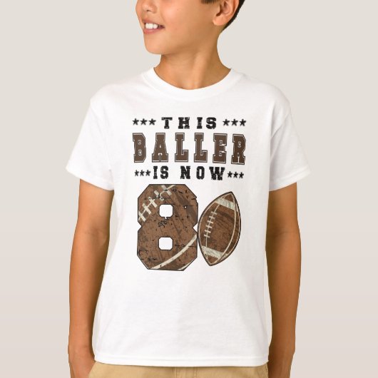 T-shirt 8th Birthday Gift Football Player 8 Year Old Boy (Devant)