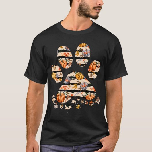 T-shirt 8zRd Chien mignon Paw Citrouille Automne automne T (Devant)