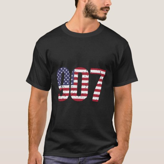 T-shirt 907 Alaska Area Code (Devant)