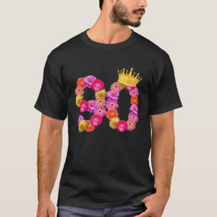 T-shirt 90 Anniversaire Flower Crown Mon 90e oiseau