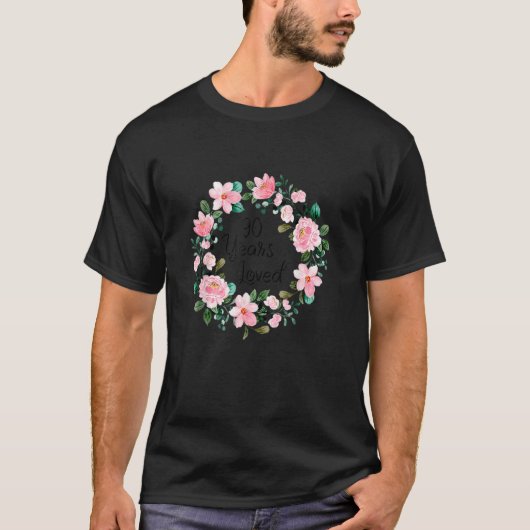 T-shirt 90 ans Mère aimée Femmes 90 ans Floral Bi (Devant)