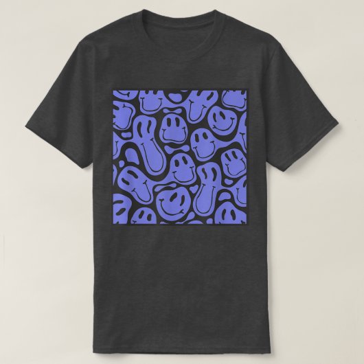 T-shirt 90 s aesthetic pattern melting blue liquid swirl s (Design devant)