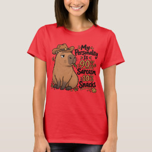 T-shirt 90% Sarcasme 10% Friandises Capybara Drôle