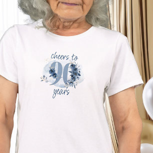 T-shirt 90e anniversaire encourage à 90 ans Numéro floral