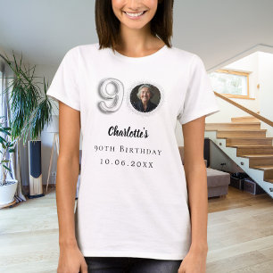 T-shirt 90e anniversaire photo argent