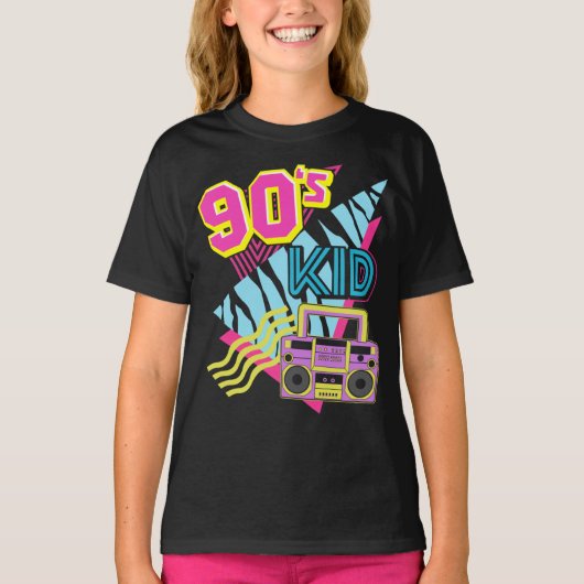 T-shirt 90's Kid Boombox 1990s Nostalgia 80s (Devant)