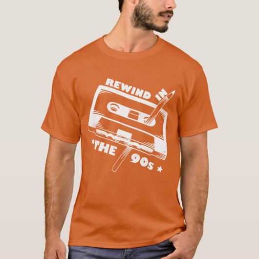 T-shirt 90s Retro Rewind A Cassette With Pencil Costume gi (Devant)