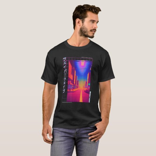 T-shirt 90's Retro Synthwave Japanese Vaporwave Otaku Aest (Devant entier)