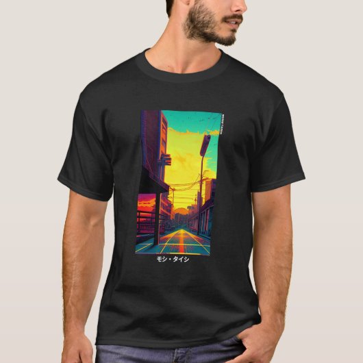 T-shirt 90's Retro Synthwave Japanese Vaporwave Otaku Aest (Devant)