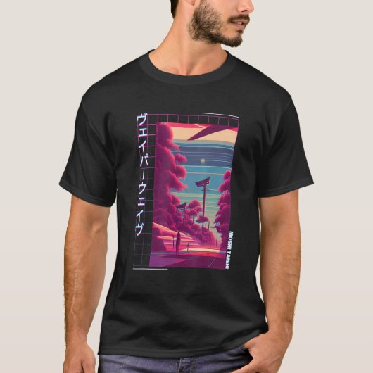 T-shirt 90's Retro Synthwave Japonais Vaporwave Otaku Aest (Devant)