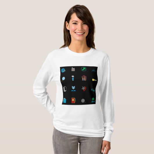 T-shirt 90s Retro Tech and Web Icon Pattern (Devant entier)