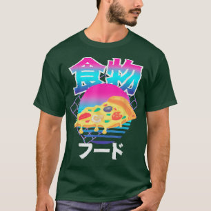 T-shirt 90s Retro Vaporwave Pastel Japon Jeux Kanji Pizz