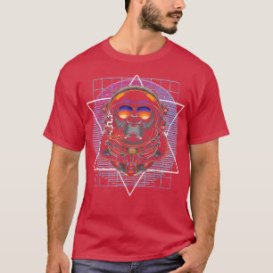 T-shirt 90s Synthwave Art Vaporwave Esthétique Monkey Astr