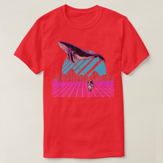 T-shirt 90s Synthwave de l'art Astronomie spatiale Baleine (Design devant)