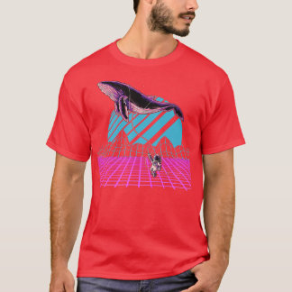 T-shirt 90s Synthwave de l'art Astronomie spatiale Baleine