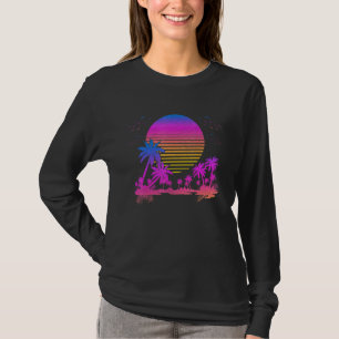 T-shirt 90s Vaporwave Art Palms Retro 80s Sunset esthétiqu