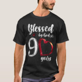 T-shirt 90th Birthday Blessed By God For 90 Years Birthday (Devant)
