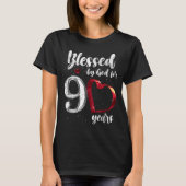 T-shirt 90th Birthday Blessed By God For 90 Years Birthday (Devant)