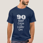 T-shirt 90th Birthday pour hommes | Gardez votre â<br><div class="desc">T-shirt 90th Birthday pour hommes | Gardez votre âge calme blague idée cadeau pour homme de 90 ans. Personnalisable Garder le t-shirt calme. Personnaliser couronne et texte avec votre propre citation drôle ou un dicton humoristique. Concevez votre propre chemise facilement et rapidement.</div>