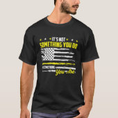 T-shirt 911 American Flag Dispatch-er USA Thin Gold Line O (Devant)