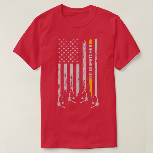 T-shirt 911 Dispatcher American Flag Joyeux Noël Speci (Design devant)