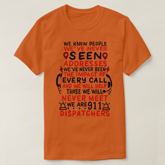 T-shirt 911 Dispatcher d'incendie de l'exploitant Premier  (Design devant)
