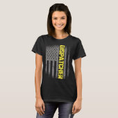 T-shirt 911 Dispatcher Thin Gold Line US Flag Emergency Di (Devant entier)