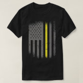 T-shirt 911 Dispatcher Thin Gold Line US Flag Emergency Di (Design devant)