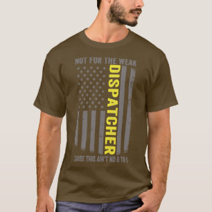 T-shirt 911 Dispatcher US Drapeau mince Gold Line Emergenc