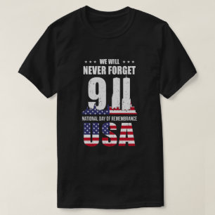 T-shirt 911 Memorial n'oublie jamais les patriotes du drap