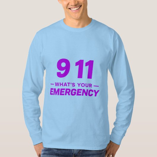 T-shirt “911 What’s Your Emergency” Bold Pink Streetwear T (Devant)