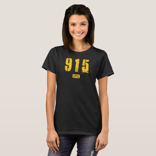 T-shirt 915 EPTX El Paso TX Rough Stencil Conception_1 (Devant entier)