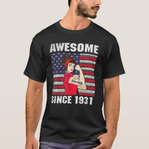 T-shirt 91 Ans Awesome depuis 1931 91ème Anniversaire Femm
