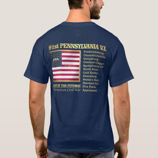 T-shirt 91e Infanterie volontaire de Pennsylvanie (BH) (Dos)