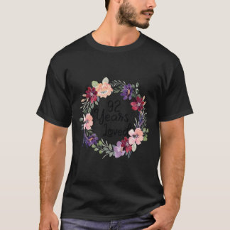 T-shirt 92 Years Loved Floral 92th Birthday Women 92 Years