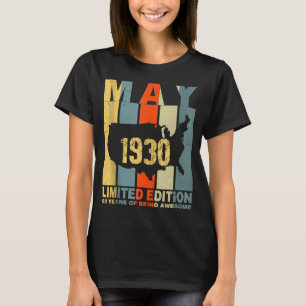 T-shirt 92e Anniversaire Mai 1930 92 Ans D'Être Impression