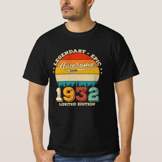 T-shirt 93 Ans 1932 Awesome depuis 93e anniversaire Cadeau (Devant)
