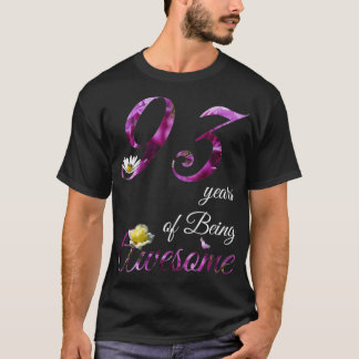 T-shirt 93 Ans Superbe Floral 1929 93e Anniversaire Gif