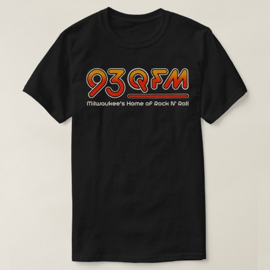 T-shirt 93 QFM Milwaukees Rock N Roll Déficit Radio Statio (Design devant)