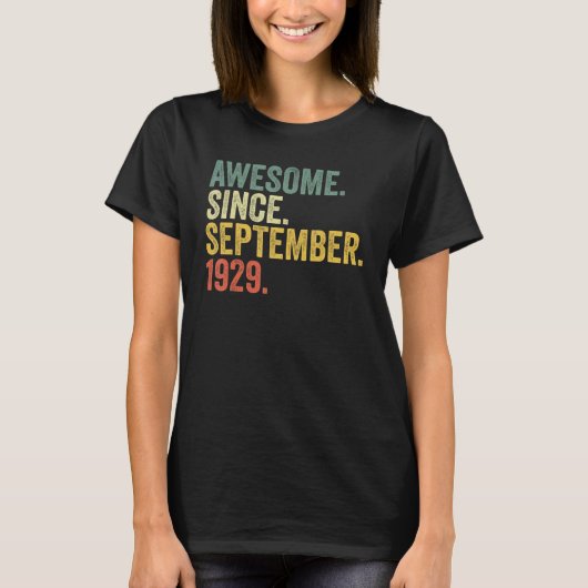 T-shirt 93e anniversaire Awesome depuis septembre 1929 93  (Devant)