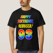 T-shirt 93e anniversaire — Bold, Fun, Rainbow 93, Nom pers (Devant)