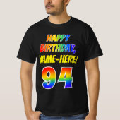 T-shirt 94e anniversaire — Bold, Fun, Rainbow 94, Nom pers (Devant)