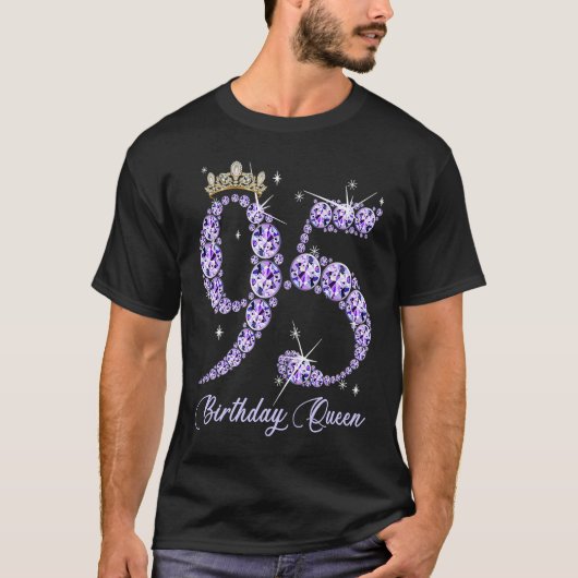 T-shirt 95 Ans C'Est Mon 95e Anniversaire Reine Diamond He (Devant)