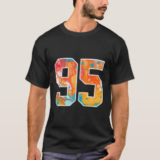 T-shirt 95 Numéros D'Équipe De Sport Colorés Avant Et Arri