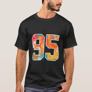 T-shirt 95 Numéros D'équipe De Sport Colorés Devant Et Der