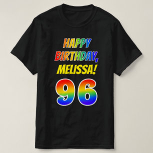 T-shirt 96e anniversaire — Bold, Fun, Rainbow 96, Nom pers