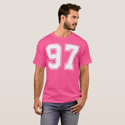 T-shirt 97 Numéro de chemise Numéro de maillot Numéro de J (Devant entier)
