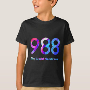 T-shirt 988 Prévention du suicide Restez demain Besoin de