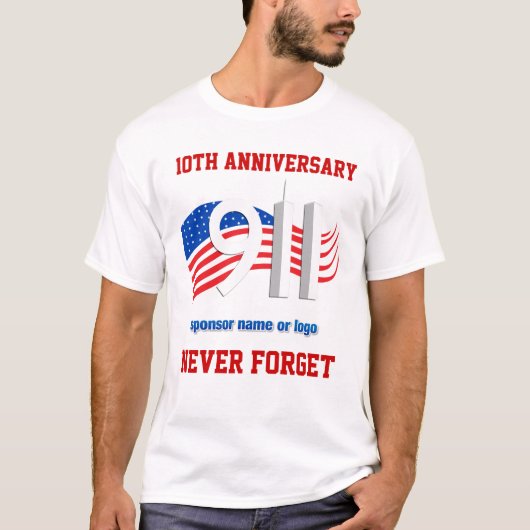 T-shirt 9/11 - 11 septembre - NY a commandité le tee - (Devant)