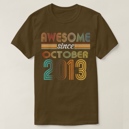 T-shirt 9 Ancien Awesome depuis Octobre 2013 9e Anniversai (Design devant)